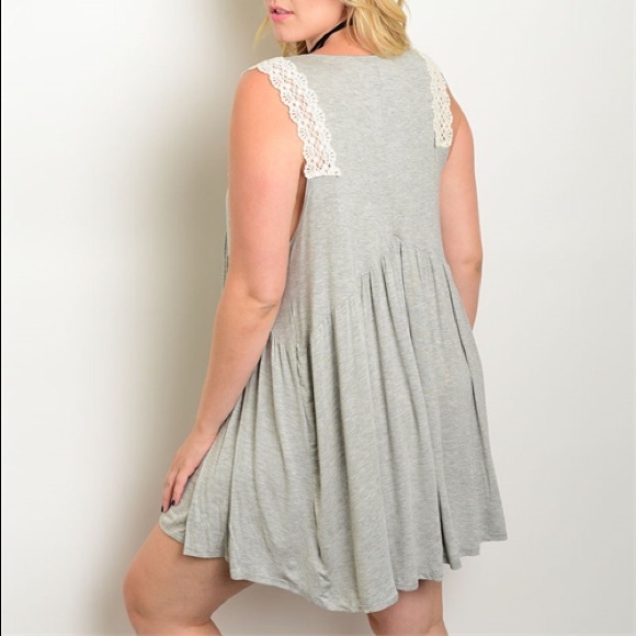 1X Bundle 💋 Lovely Duo Pink & Gray Dress / Top - Picture 2 of 3