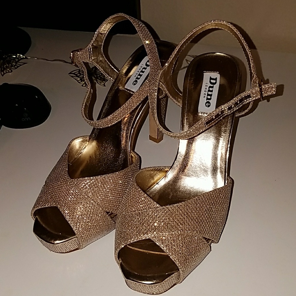 Golden heels with straps