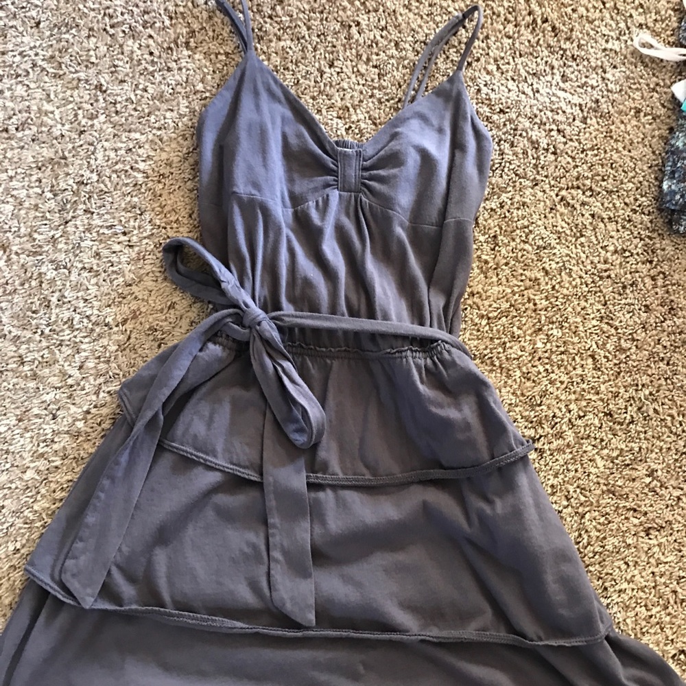 Grey, tie strappy dress!
