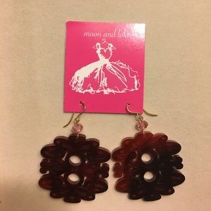 Moon and Lola tortoise statement drop earrings