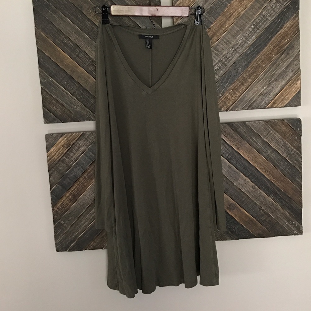 Olive long sleeve dress