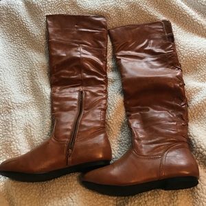 Tan knee high boots