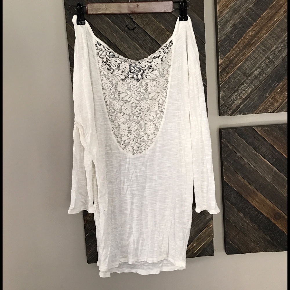 Lace back top