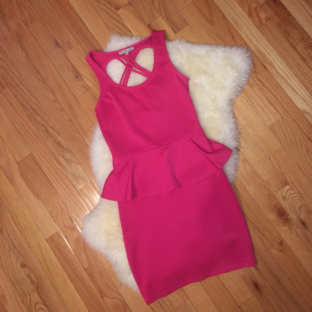 Pink Short Dress with Cutout Back