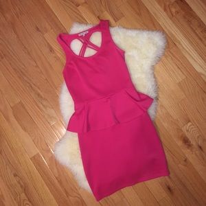 Pink Short Dress with Cutout Back