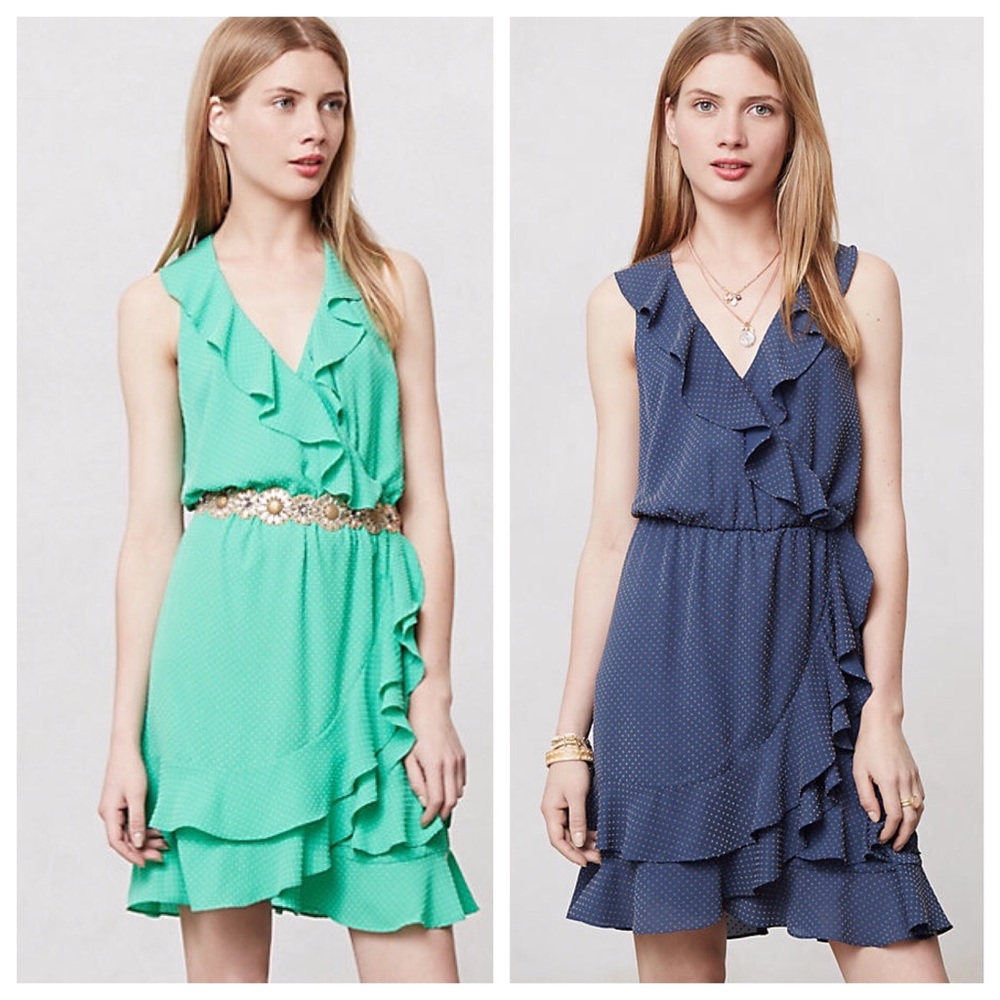 ISO Sachin + Babi Pindot Ruffle Dress