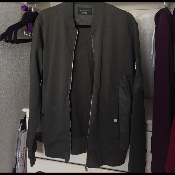 zara man olive green jacket