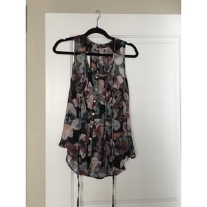 American Rag Floral sheer top