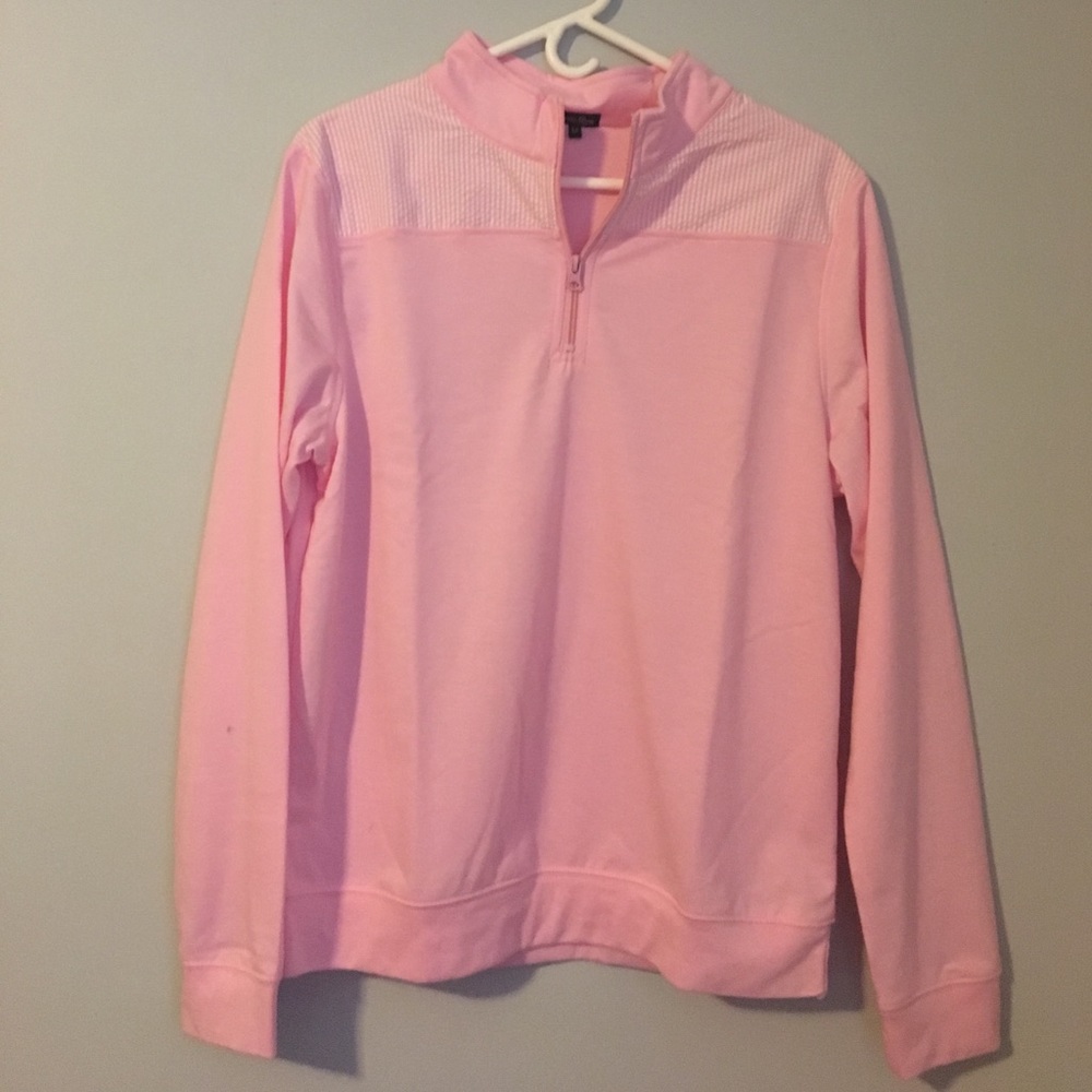 Pink Seersucker 1/4 Zip