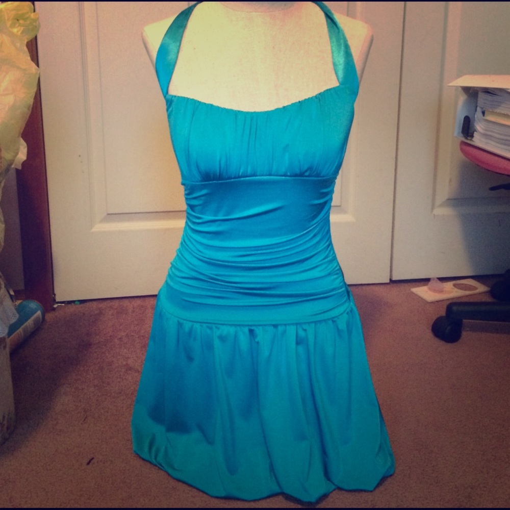 Medium blue mini dress