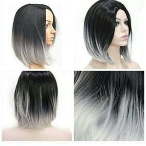 Black and grey ombre wig