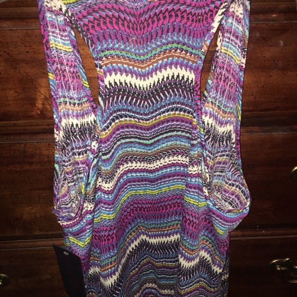 Sequin short multi colored tank top with sequins - Picture 3 of 4