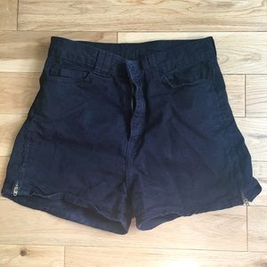 High waisted black shorts