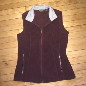 Maroon Eddie Bauer fleece vest