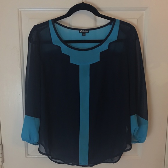 Lily White Tops - Sheer long-sleeved top