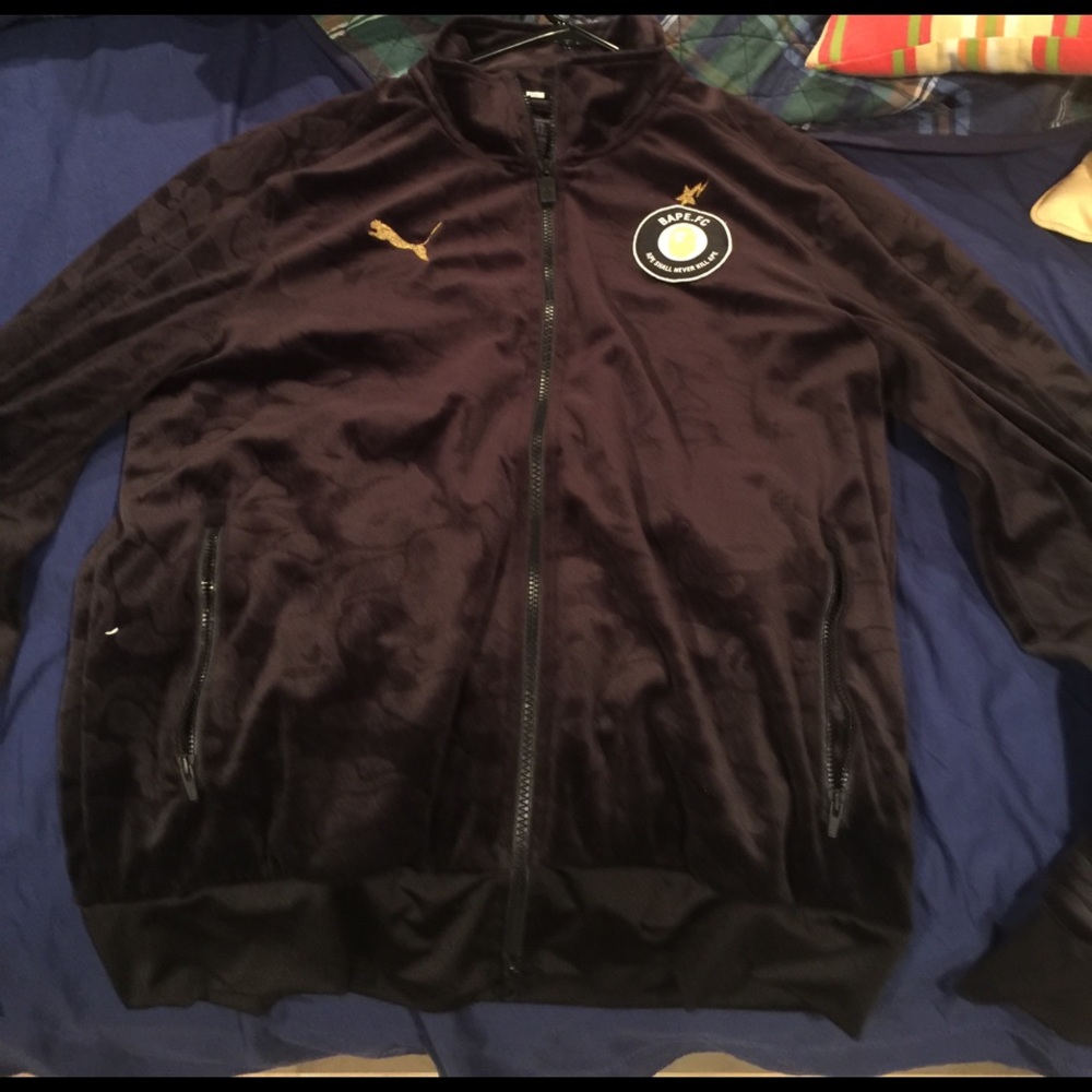 Bape X Puma velour zip up sweater