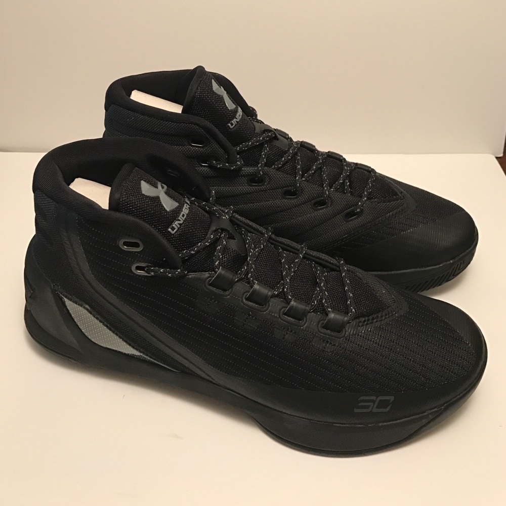 UNDER ARMOUR MVP CURRY 3 BLACK STEALTH  TRIFECTA