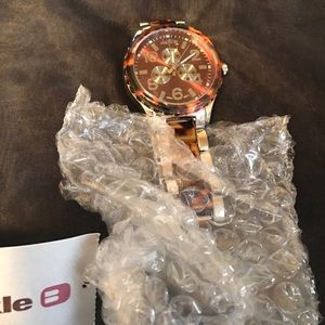 Day trip silver and tortoise watch NWT