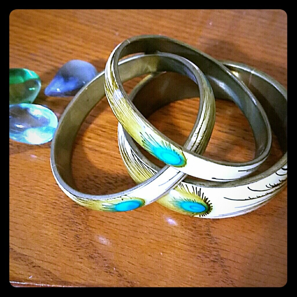 Vintage Peacock Bangle Bracelets