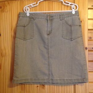 Cute Olive Green Jean Skirt 16P