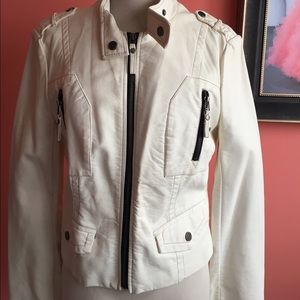 White leather jacket || Bebe