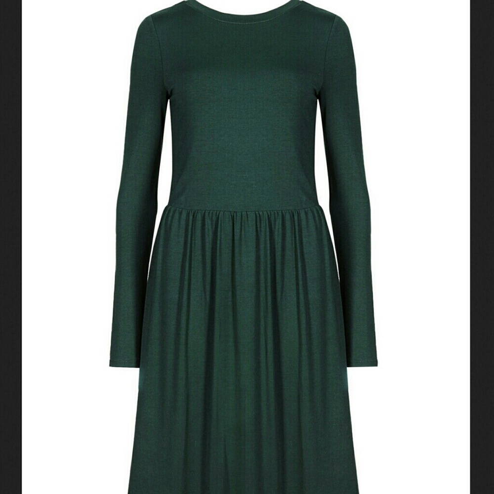 Made in Britain!Forest green modal rich skirt dres