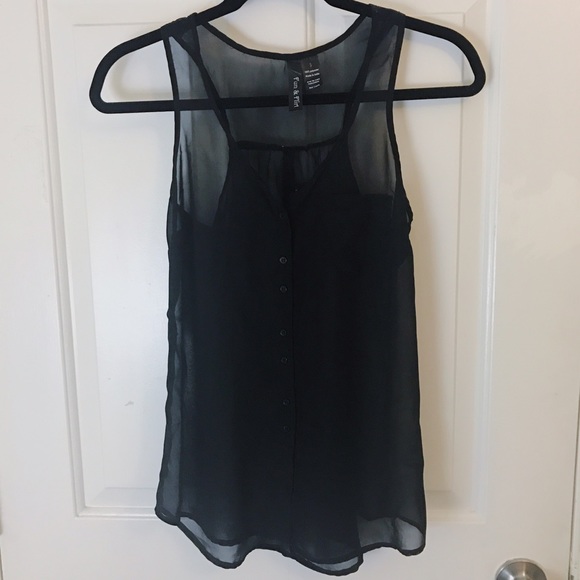 fun & flirt Tops - Black sheer tank top