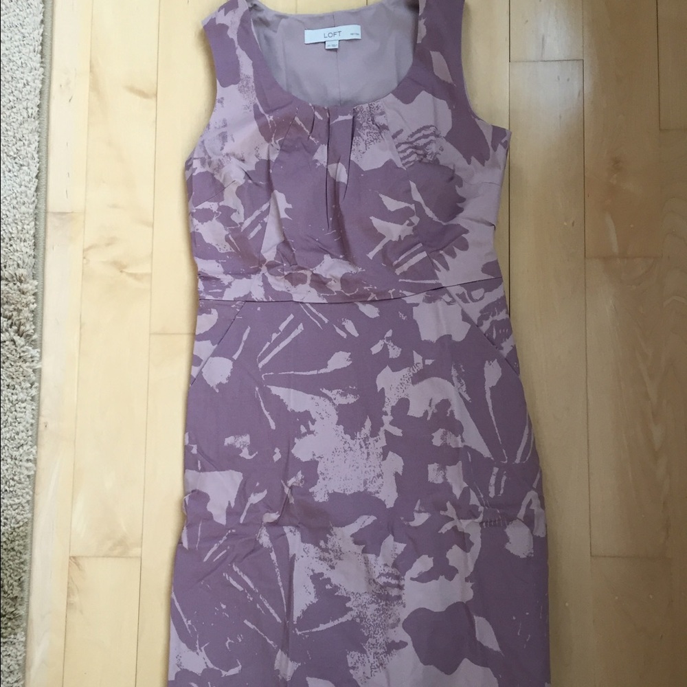 Loft petite mauve pink shift dress size 2