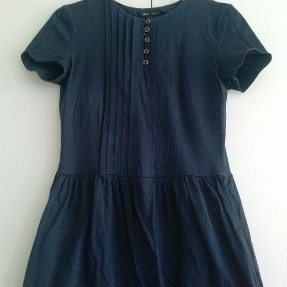 Navy textured pleats made in Turkey Mango dress - Picture 3 of 3