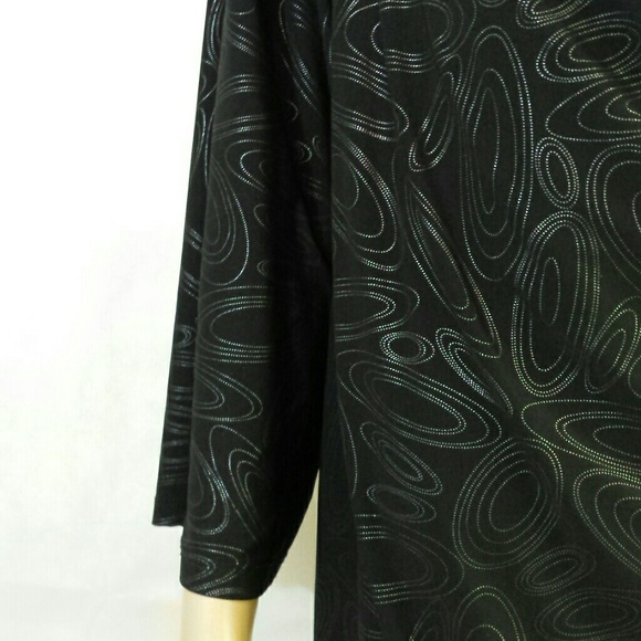 Maggie Barnes "Silver on Charcoal" Dressy Top - Picture 6 of 8