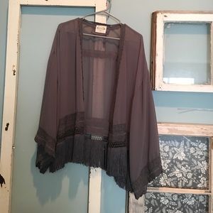 Sheer gray wrap