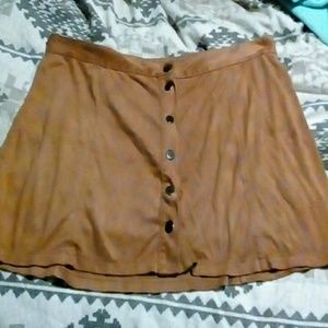 American Eagle Suede Button-Down Skirt