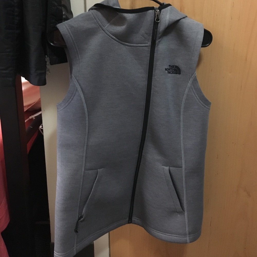 Grey North Face vest size small