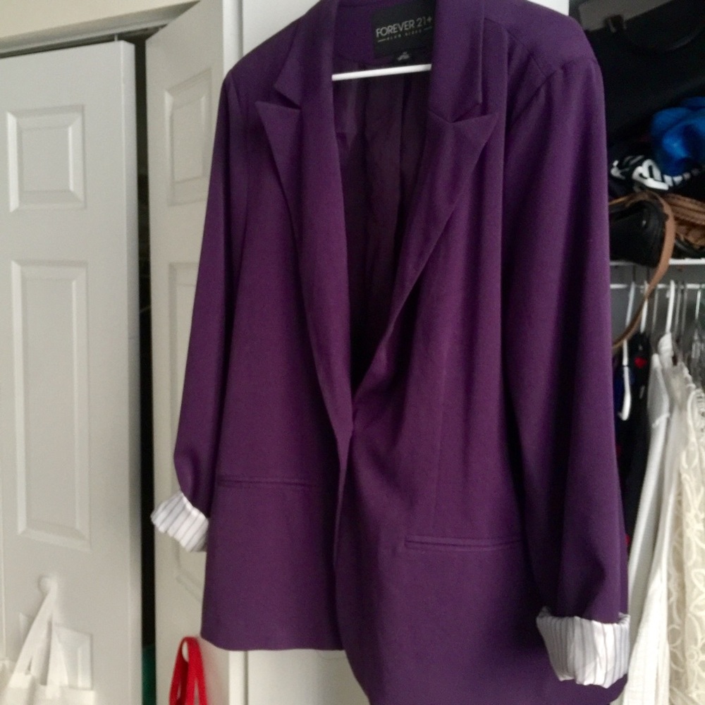 Purple FOREVER 21 Plus-Size blazer, 3x