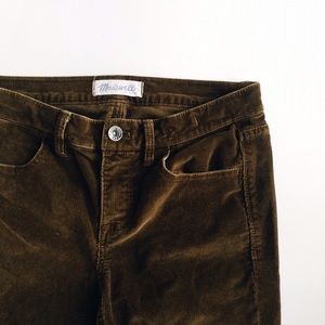 Madewell Forest Green Corduroy Skinny Skinny Pants