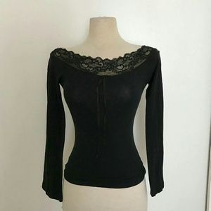 Black off the shoulder blouse