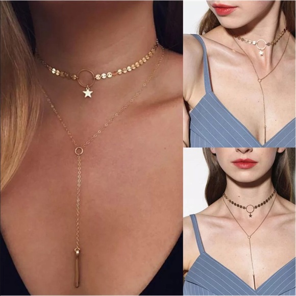 1 day Sale❣️ New✨ Star & Bar Choker Necklace 😍✨ - Picture 2 of 8