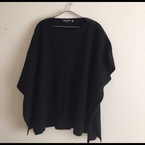 Vince Black Poncho Throw-over