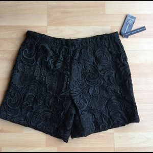 Black Lace size 4 High Waisted Shorts NWT