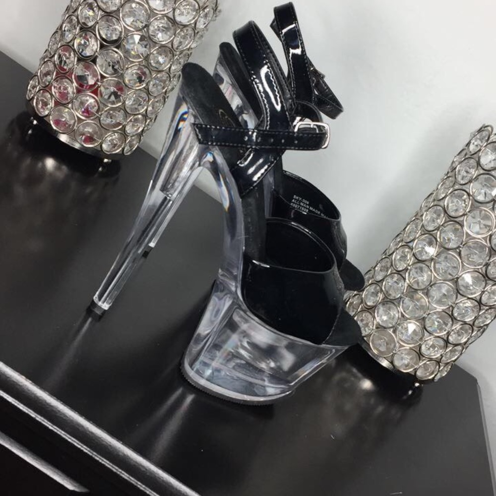 Six Inch Clear Heels