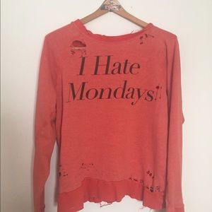 Wildfox I Hate Monday's Sweatshirt Jumper orange