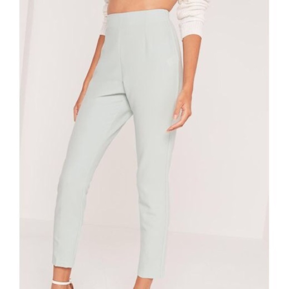 Missguided mint cigarette trousers