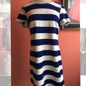 Blue striped T shirt dress size M