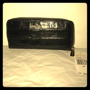 Michael Kors black croc wallet zip around