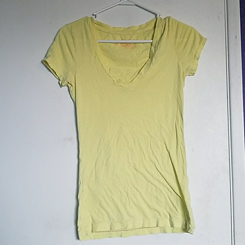 Yellow v-neck tee