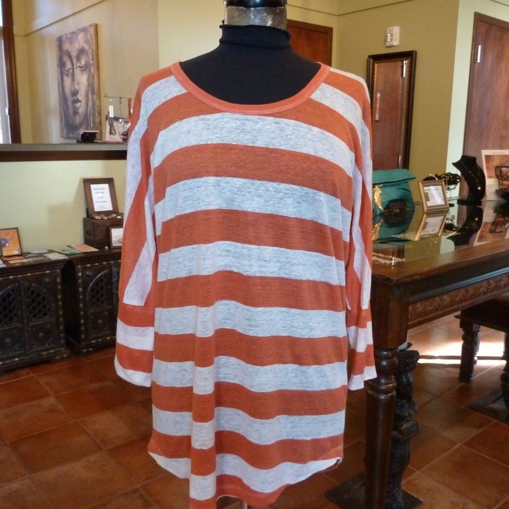 Authentic JOIE Orange striped top never worn