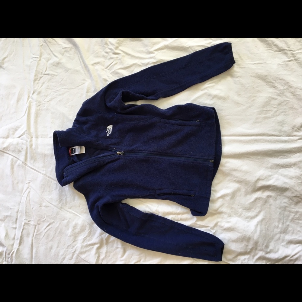 North face navy zip up fleece