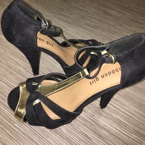 Worn a Few times. black and gold heels