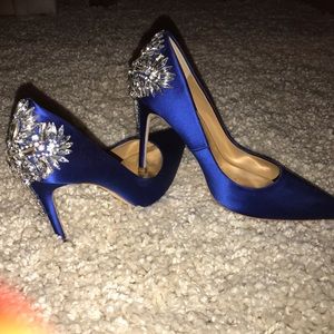 Badgley Mischka Blue Heels sz 38