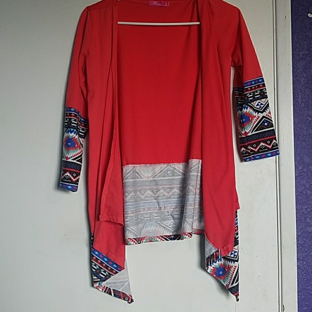 Pink/orange tribal cardigan